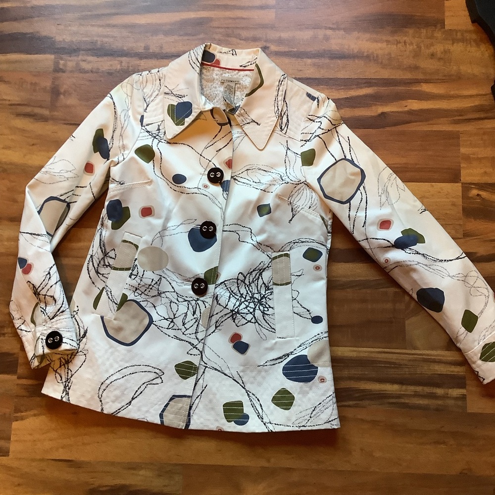 Putomayo size XSmall patterned cotton quilt accent lined blazer